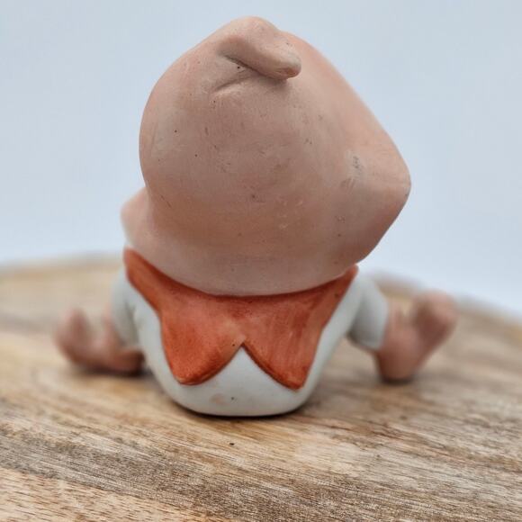 VTG 1980s HOMCO Elf PIXIE Fairy Shelf Sitter Figurine Orange Big Eyes Porcelain - Picture 4 of 7